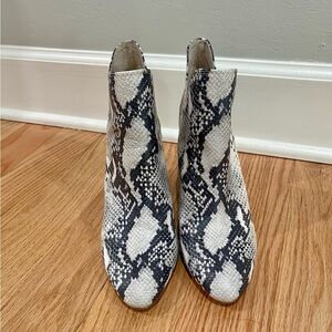 Snakeskin Pattern Ankle Boots